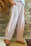 Sundaze Cheesecloth Chalk Stripe Classic Barrel Pant Rose